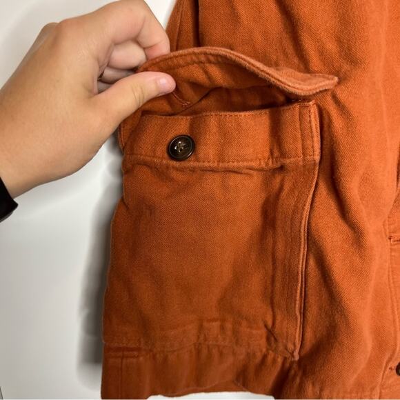 Madewell Rustic Orange Button Down Pocket Mini Skirt Size 2 - Picture 4 of 8